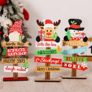 Desktop Christmas Tree Ornaments Santa Claus DIY Decoration Wooden Christmas  Decor 2025 New Years  Gifts